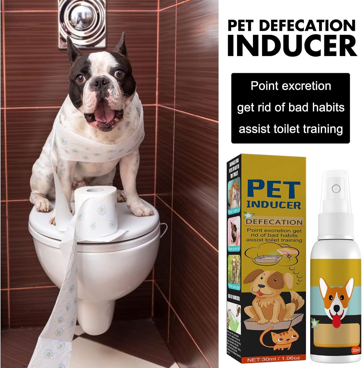 Rakiuty Spray d'Entraînement pour Chien,Pulvérisateur d'apprentissage de la Propreté pour Chiot,Spray Attractif Naturel,Aide à l'Apprentissage de la Propreté,Spray d'apprentissage de la Propreté