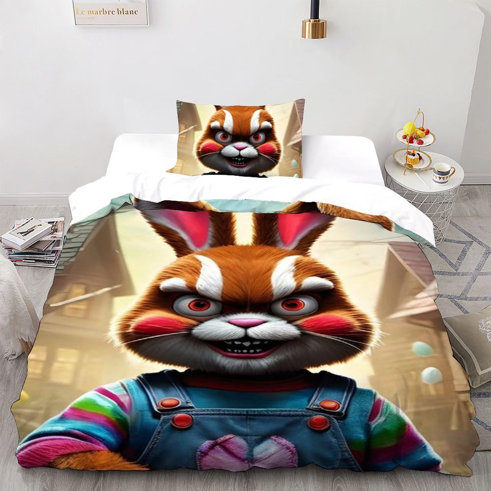 Housse de couette 135x200cm animaux land imprimé 3D lit single