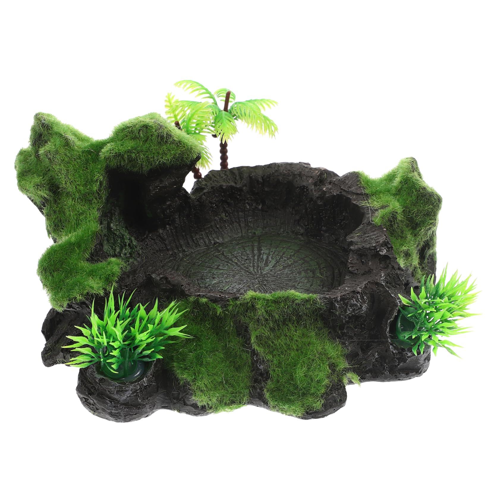 Milisten Ciotola Decorativa per Rettili Resina Accessorio per Terrario con Rim per Cibo e Facile da Pulire e Sicuro per Tartarughe Gechi e