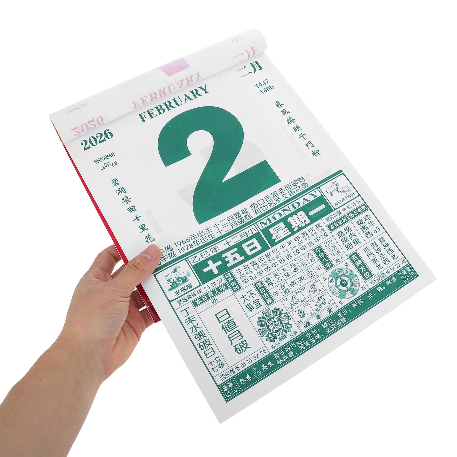 Calendario Mensile da Parete Tema Cavallo Design Vintage Pagine Giornaliere Strappo Include Festività Tradizionali Adatto per Casa e Ufficio