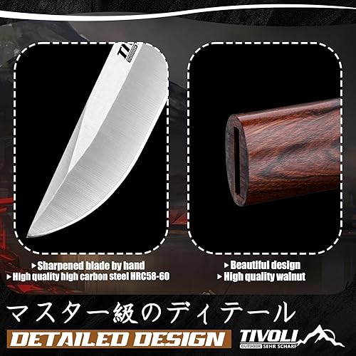 Miniatura 5 de TIVOLI Cuchillo de filete y deshuesador de 8.5 pulgadas para recortar carne, afilado forjado a mano alemán 1.4116 Super Steel Full Tang y diseño de