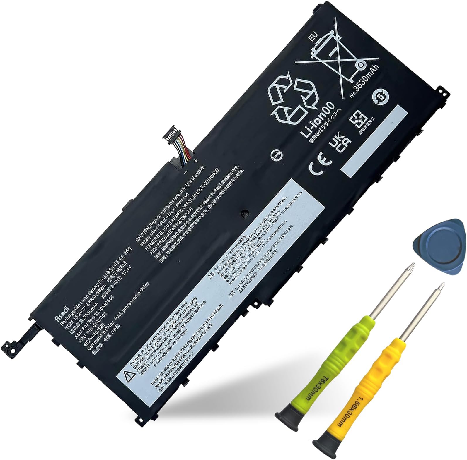ASODI 01AV409 SB10K97566 00HW028 Laptop Battery for Lenovo Thinkpad X1 Carbon 4th Gen 4 2016 ThinkPad Yoga Gen1 Gen2 Series SB10K97567 SB10F46466 SB10F46467 01AV457 00HW029 01AV438 01AV473 01AV458