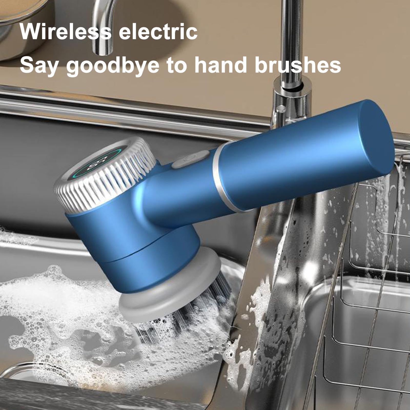 Cepillo De Limpieza Eléctrico Multifuncional De Mano, Fregador De Piso Giratorio Eléctrico Inalámbrico, Cocina, Baño, Fregadero Caliente, Inodoro, Cepillo De Limpieza Recargable, Cuatro Cabezales De C