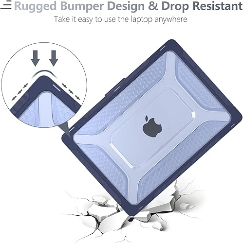 Miniatura 11 de Batianda Funda mejorada para MacBook Air de 15 pulgadas modelo 2025 2024 2023 versión M4 M3 M2 A3241/A3114/A2941, carcasa rígida protectora Gris