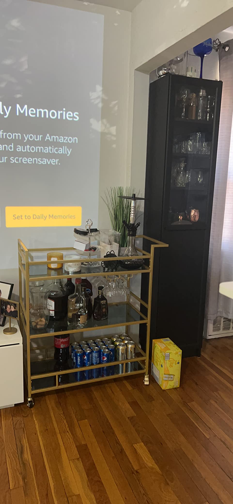 25/mo Finance LORMITER Black Metal Bar Carts with 3 Tier Glass