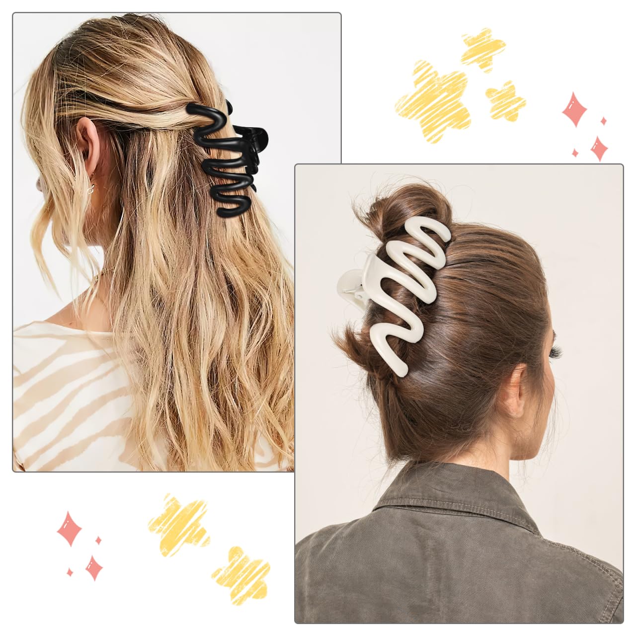 NOLITOY 8pcs Jelly Wavy Hair Clips for Women Girls - Glossy Acrylic Squiggly Hair Barrettes - Duckbill Clips for Bangs & Styling - Image 8