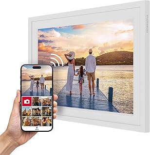 Thomson 10 Inch White Digital Frame HD Resolution 1280 IPS Touch, WiFi, Automatic Rotation, Multiuser, Video, Slideshow