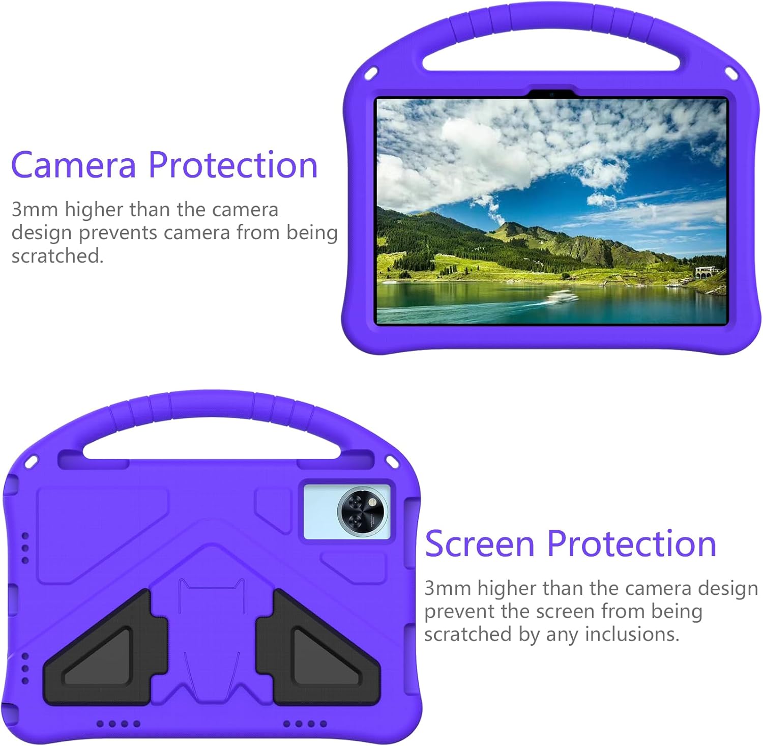 Kids Case Compatible with Umidigi G9 TAB 11"(2024), Lightweight EVA Shockproof Cover w/Stand Shoulder Strap Protective Cover(Purple)