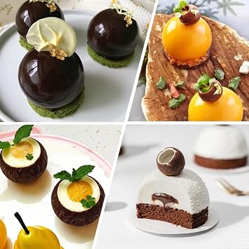 2Pcs Silicone Mould for Chocolate Candy Forming Mold Round Sphere Ball Shape - Non-Stick Reusable DIY Molds for Kitchen Creation Fun - Diameter 1.7 in