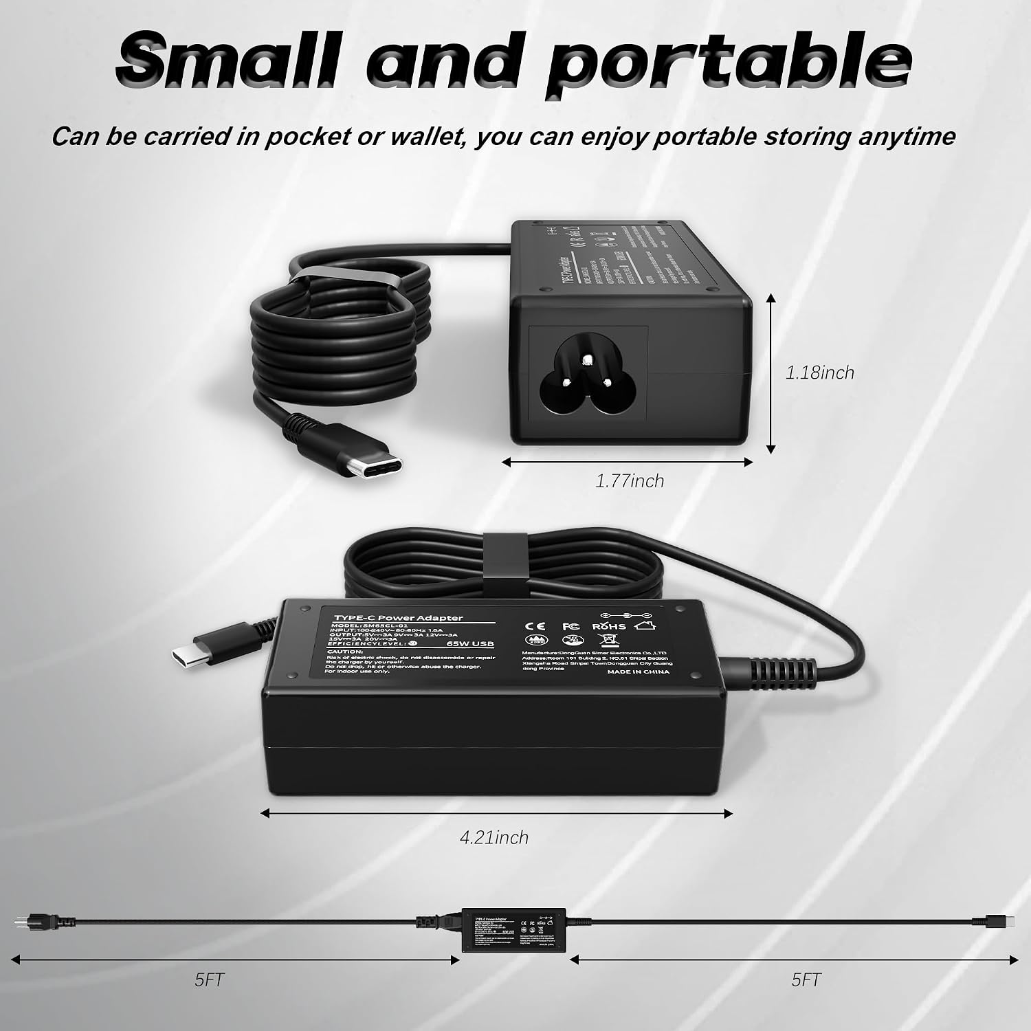 Universal 65W USB C Laptop Charger Type C chromebook Charger image 4