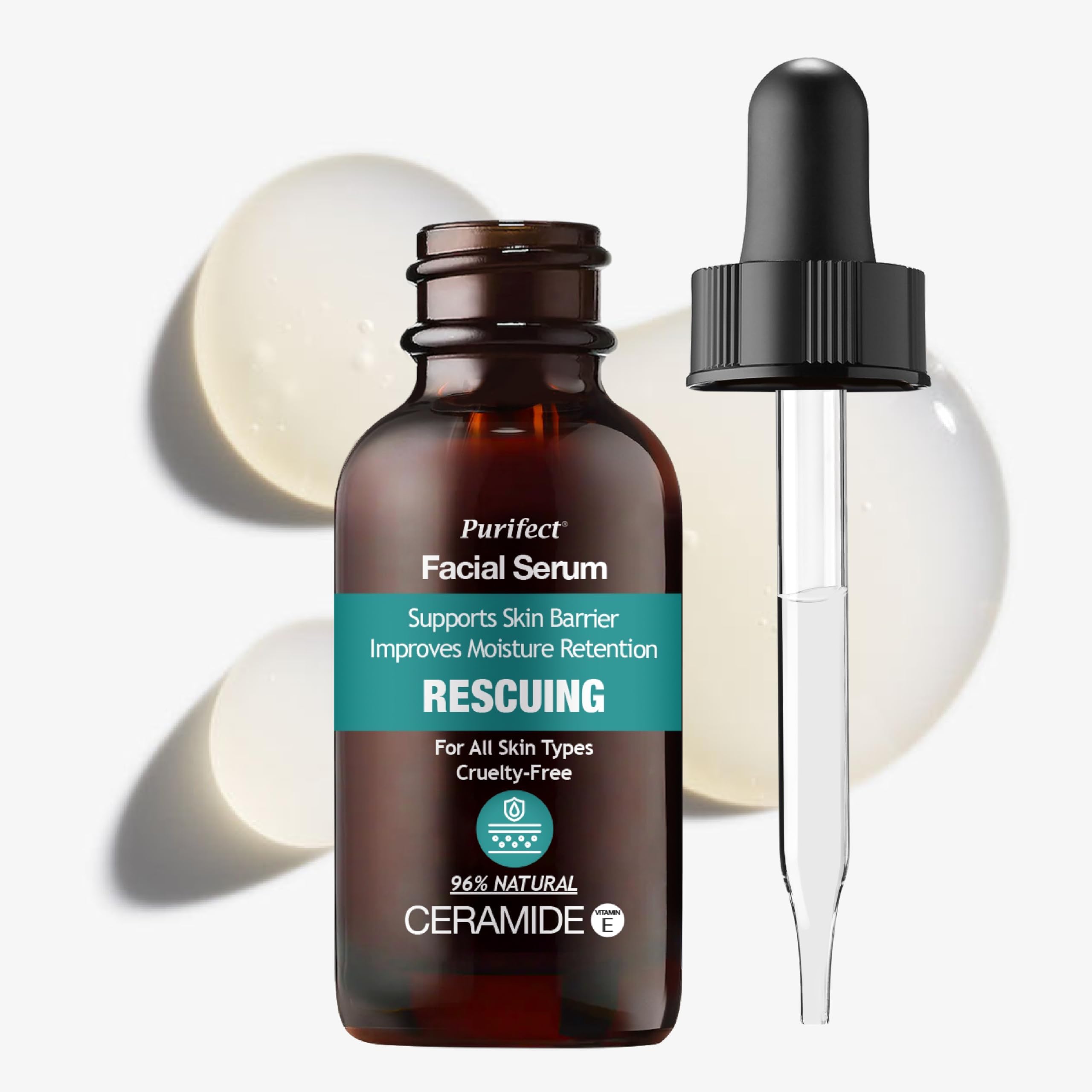 Made in USA Natural Facial Serums - 30 ml - Ceramide - Repair Dryness - Good for Dryness, Itching, and Inflammatory Skin - Fast Absorbing + Non Greased Formula