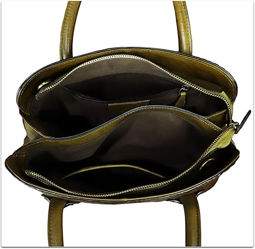 Miniatura 7 de Bolso de mano de cuero genuino para mujer, bolso cruzado vintage con asa superior, hecho a mano, retro, de cuero en relieve