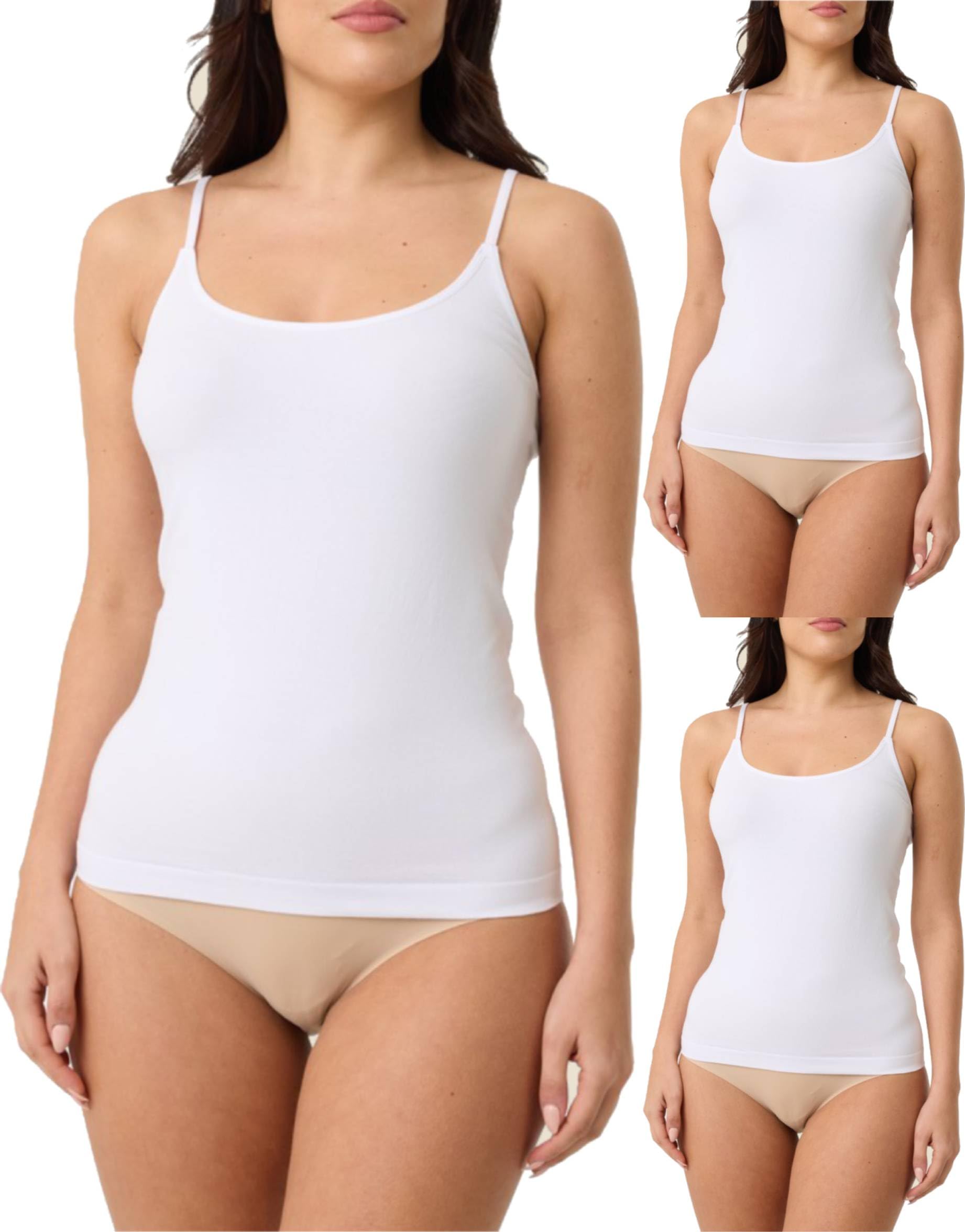 inner element Women White Pure Combed Cotton Camisole/Ladies Slips Pack of 3 - Soft & Breathable White Sleepwear Innerwear-picture-13