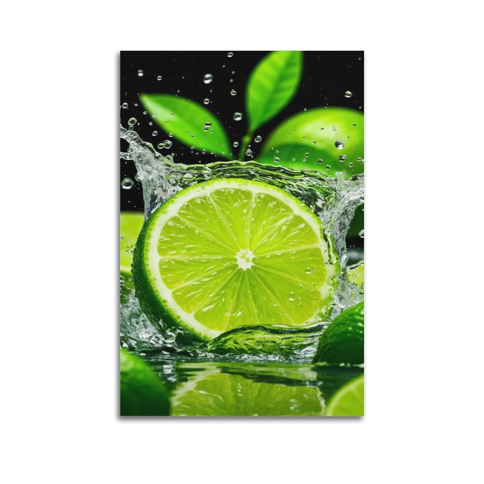 Poster mural artistique de tranches de citron vert 60x90cm ZHOUKEG - 6
