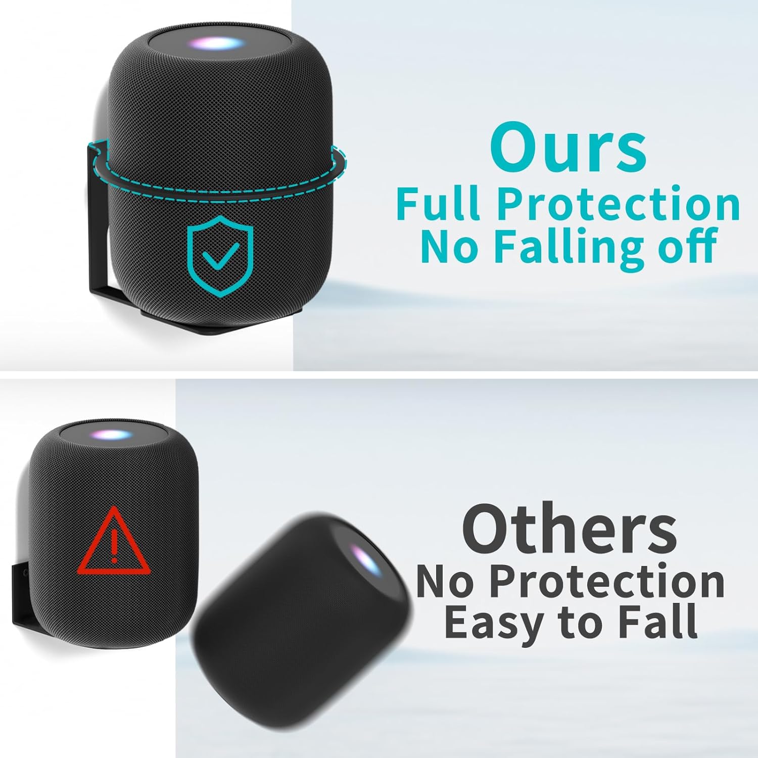 Heavy Duty Speaker Wall Mount Compatible with Homepod 1 and Homepod 2 Metal Speaker Mounts for Homepod Wall Mount Bracket for Homepod 1st & 2nd Generation Easy to Install,Black - Image 4