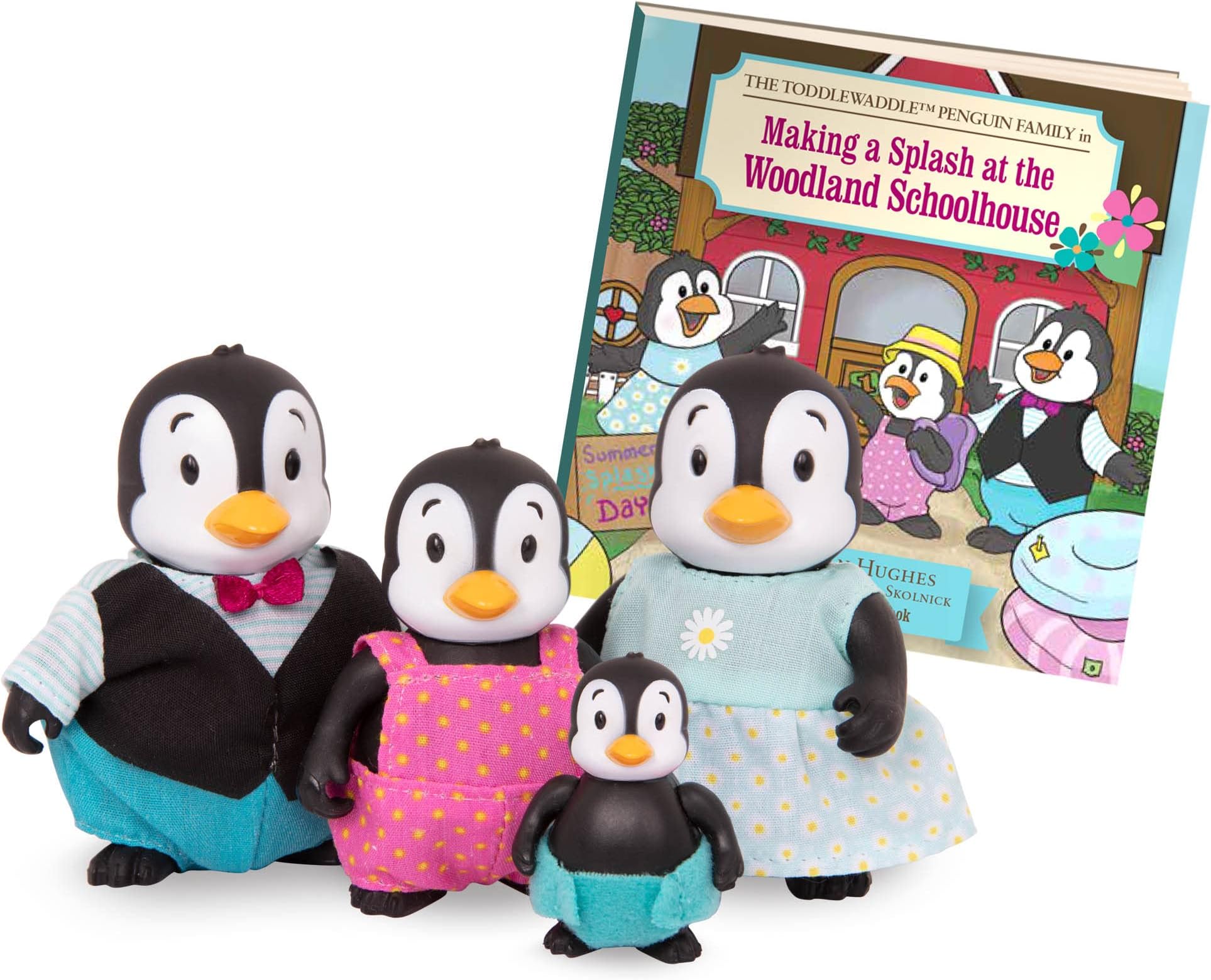 Li'l Woodzeez - Toy Figurine - Animal Characters - Figurine Set - Penguin Family - Ages 3 and Up - Toddler Swadle Penguins