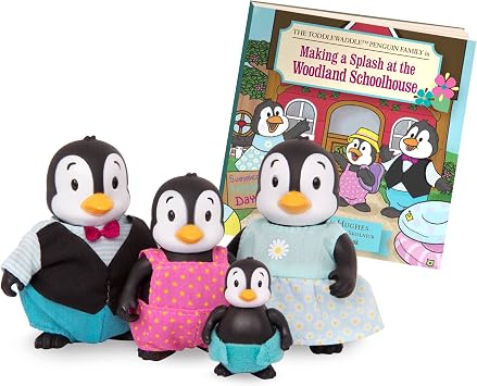 Lil Woodzeez Adorable Animal Figurine Playset with Miniature Cottage & Schoolhouse, Includes Furniture & Storybook, Encourages Imaginative Play, Collectible Toys for Children 3+ Years
