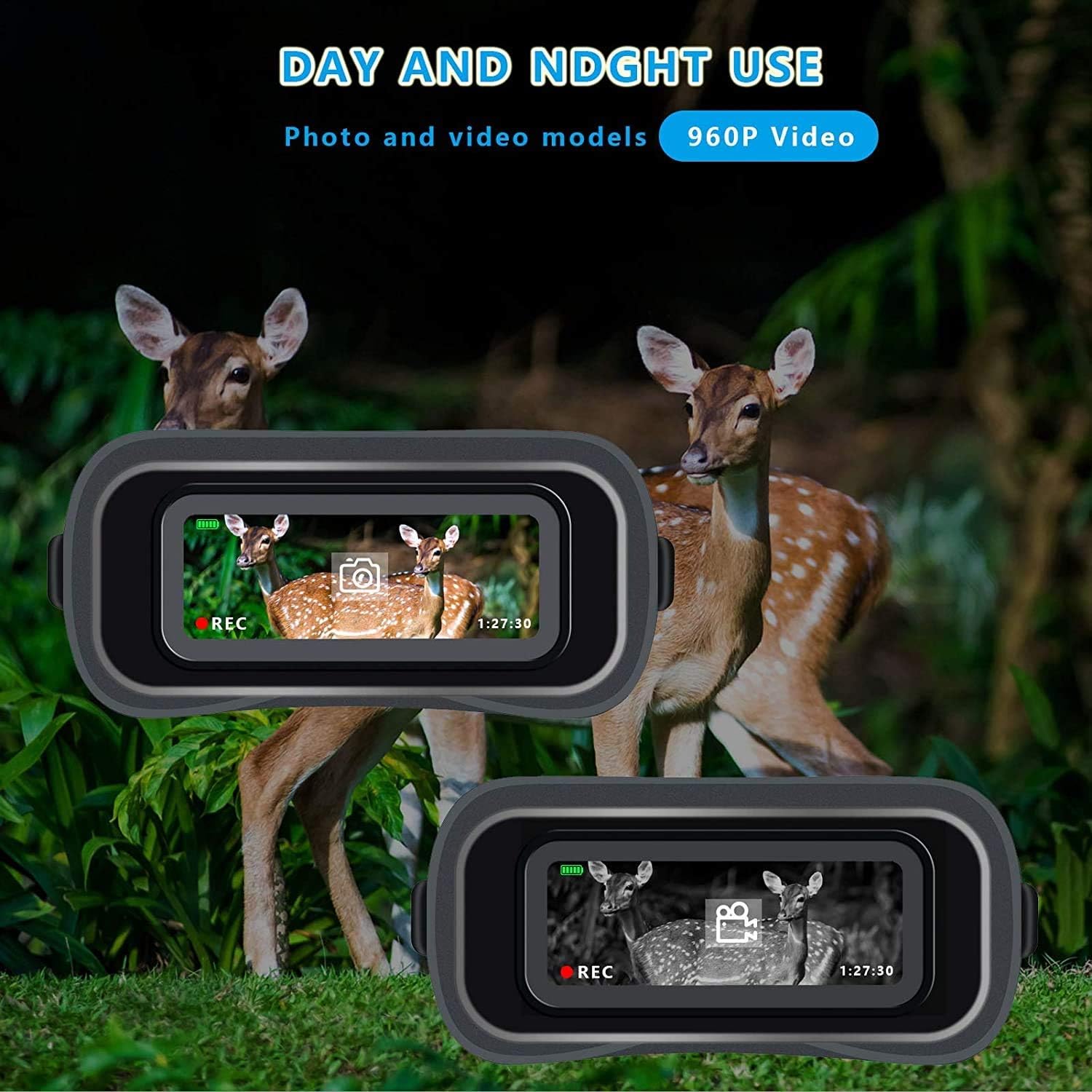 One-Day Sale: Up to 70% Off Night Vision Goggles Digital Binoculars with 2.31' LCD Screen for Adult 7-Level Infrared Lighting Gear Save Photos & Videos with Audio Darkness Scope Camera for Spotting & Surveillance -32 GB Card