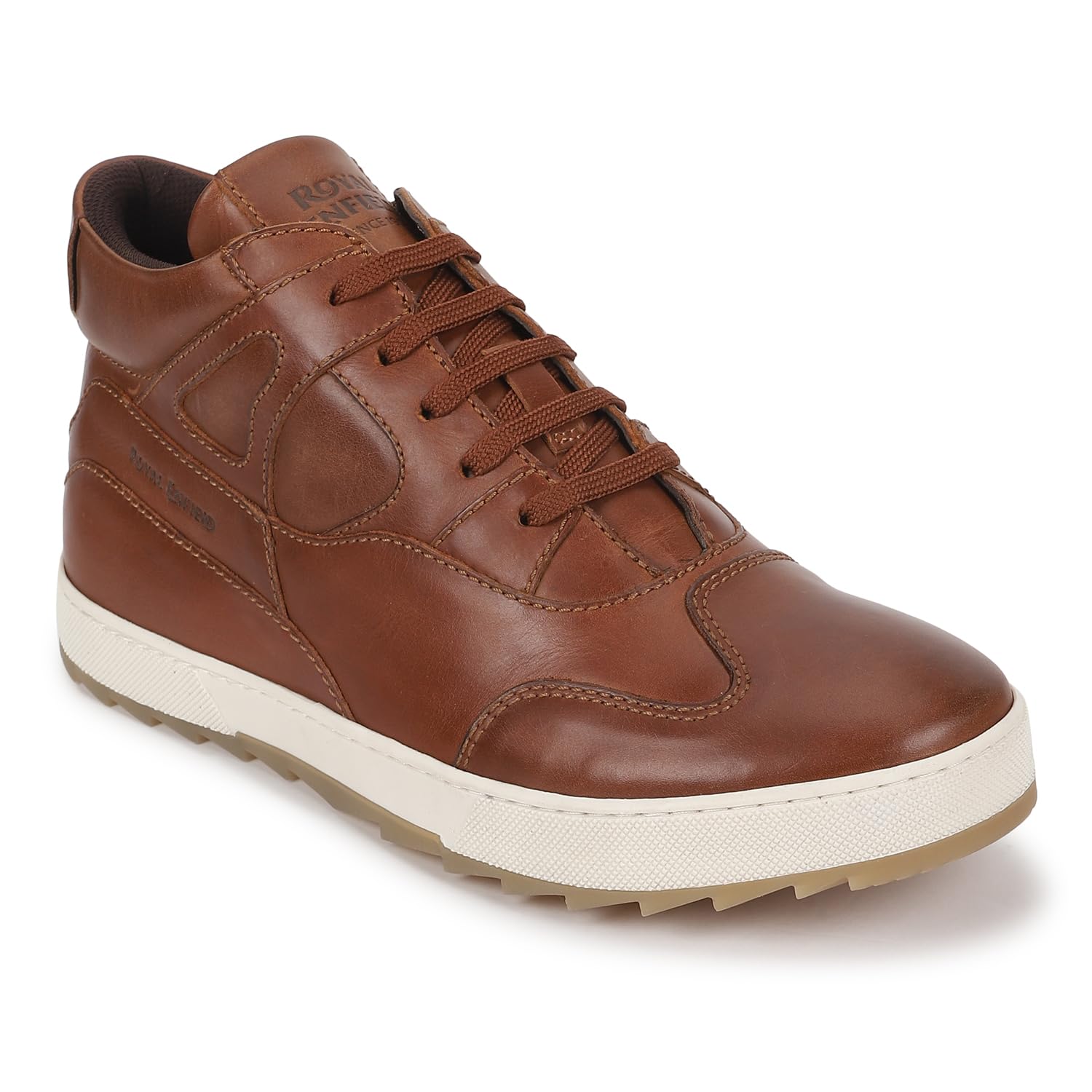 Royal Enfield Clasic Leather MIDANKLE Shoes Khakhi EU 43/UK9 | Upper Material: Leather 90%, Cotton 10% | TPR Anti Skid Sole | Inner Sole: PU Insole for Comfort | Reflectors at The Back-image-22