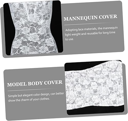 Miniatura 6 de EXCEART Cubierta de tela para maniquí, 4 piezas, accesorios de vestir, accesorios de encaje, vestido femenino, cubierta de maniquí, cubierta de