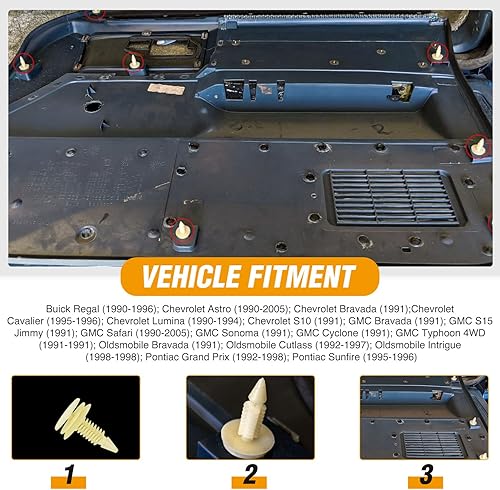 Miniatura 7 de GOOACC 50 clips de nailon para puerta delantera para GM 10153057 Chevy Buick GMC Jimmy Pontiac Grand Prix 0.315 in agujero