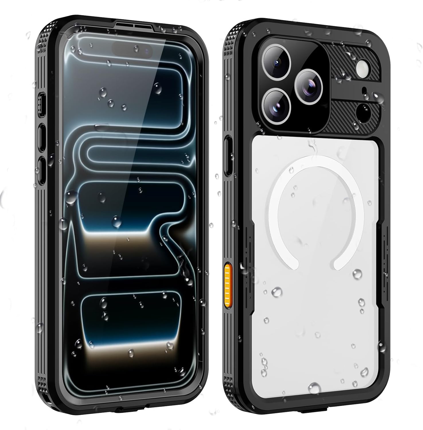 Waterproof Phone Case Compatible with iPhone 17 Pro, IP68 Waterproof Shockproof Dust-Proof Phone Case with Built in Screen Protector, Full Body Protective Case (Black, 17 Pro)