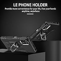 Vista 2 de Compatible con funda para teléfono Xiaomi Poco X4 Pro 5G y protector de pantalla de vidrio templado, soporte de anillo, soporte de soporte