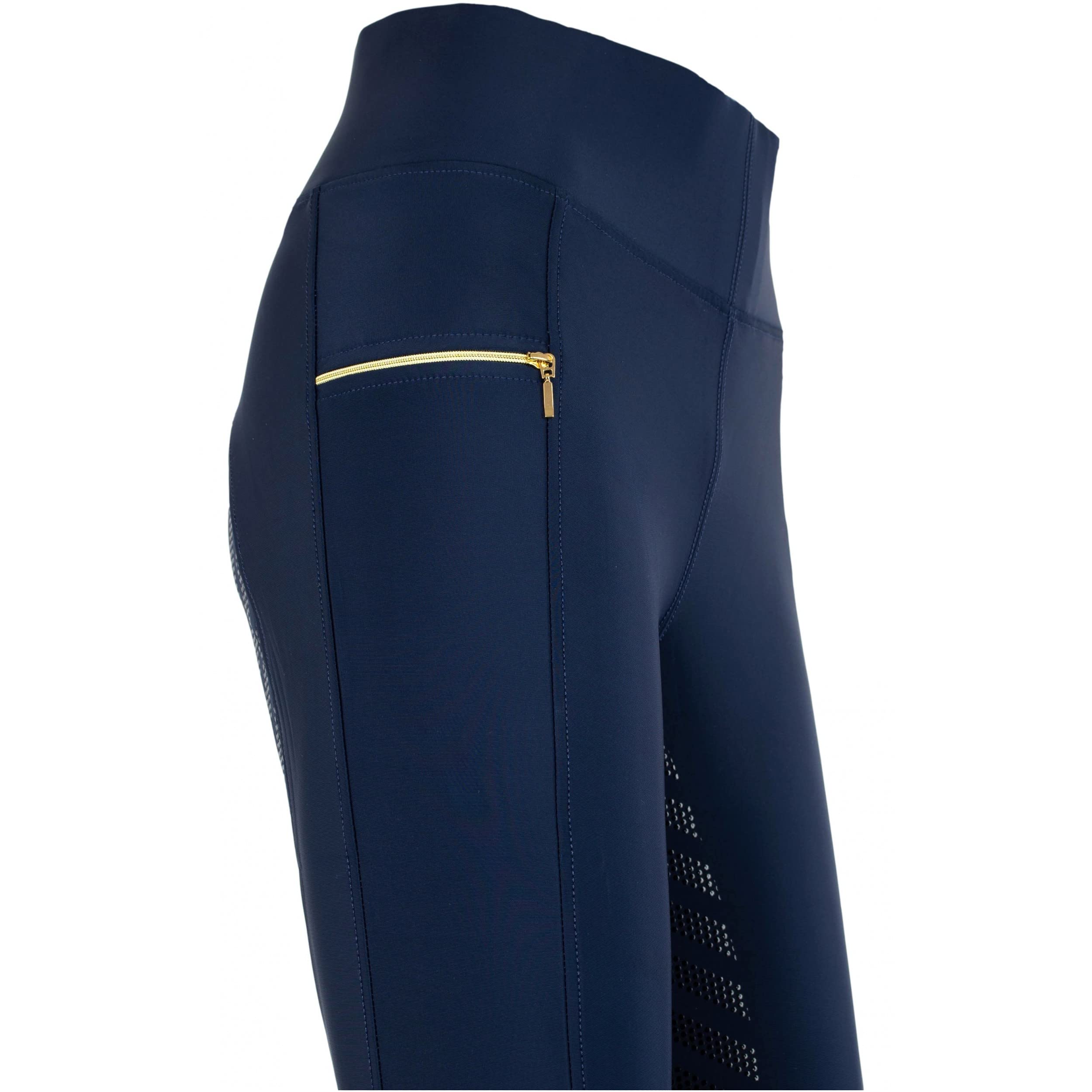 Lazura - Reitleggings für Damen Fenja | Vollbesatz aus Silikon | Reithose mit 2 seitlichen Handytaschen | Vollbesatzreithose in Navy | Reitbekleidung in Größe 36/38 | Vollbesatz aus Silikon – Reithose mit 2 seitlichen Handytaschen – Vollbesatzreithose – R