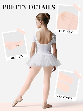 Cooraby 4 Pairs Ballet Tights for Girls Ultra Soft Dance Tights Toddler Dance Stockings for Ballet