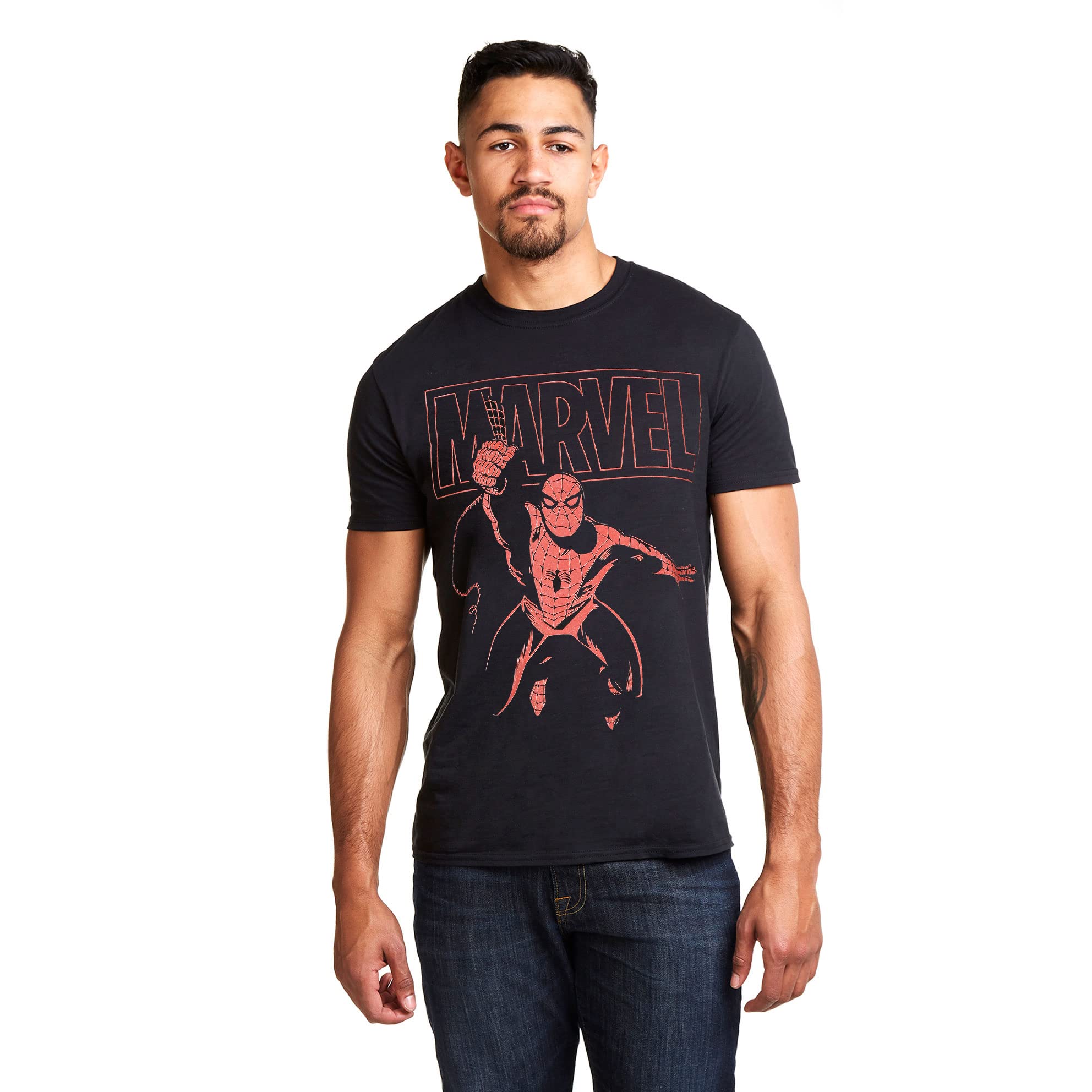 Marvel Men's Logo Swing T-Shirt - Black - XL