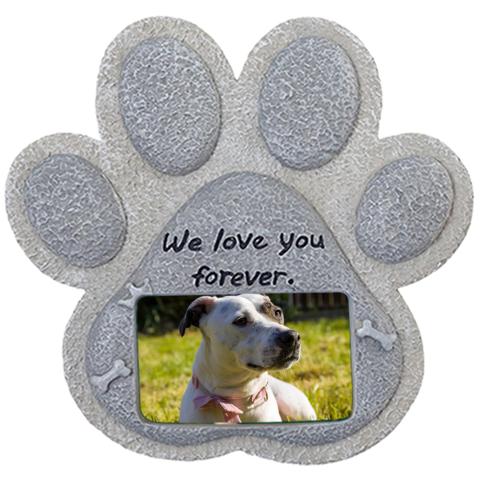Pautdeer Paw Print Pet Memorial Stone, Grave Marker with Customizable Photo Frame Slot, Loss of Pet Gift, Outdoor Dog or Cat for Garden Backyard Personalized Dog Memorial Headstone (Dog Paw) (B0C8J176NK) Amazon Price History, Amazon Price Tracker