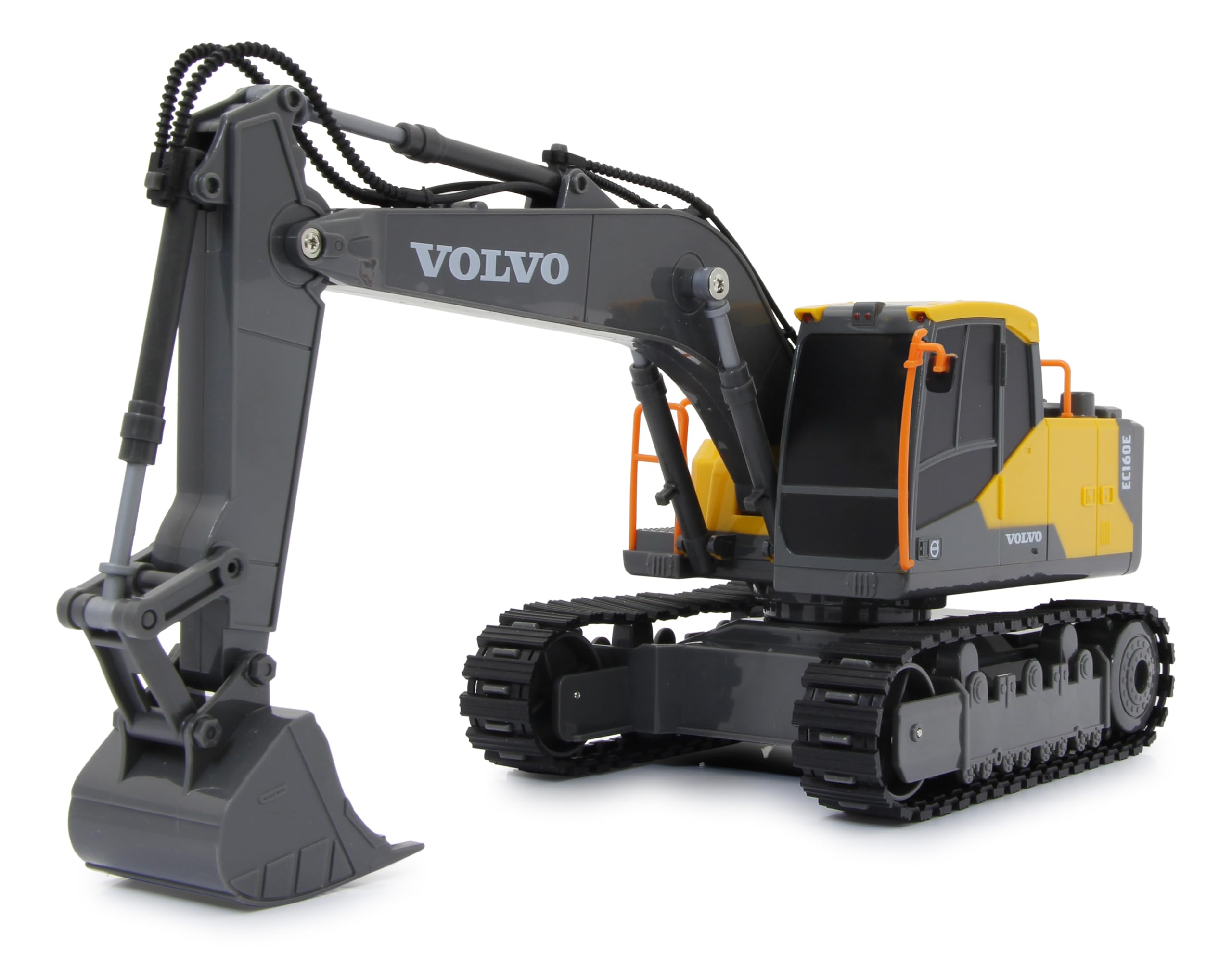 JAMARA Pelleteuse Volvo EC160E 1:26 2,4 GHz - 2,4 GHz - 2,4 GHz pour multijoueur, Licence Officielle, entraînement à chenilles, télécommandée