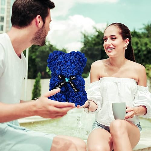 Miniatura 7 de Lgv Oso de rosas de flores, regalo romántico para el día de la madre de San Valentín, Navidad, cumpleaños, novia, madre, esposa, con diamantes