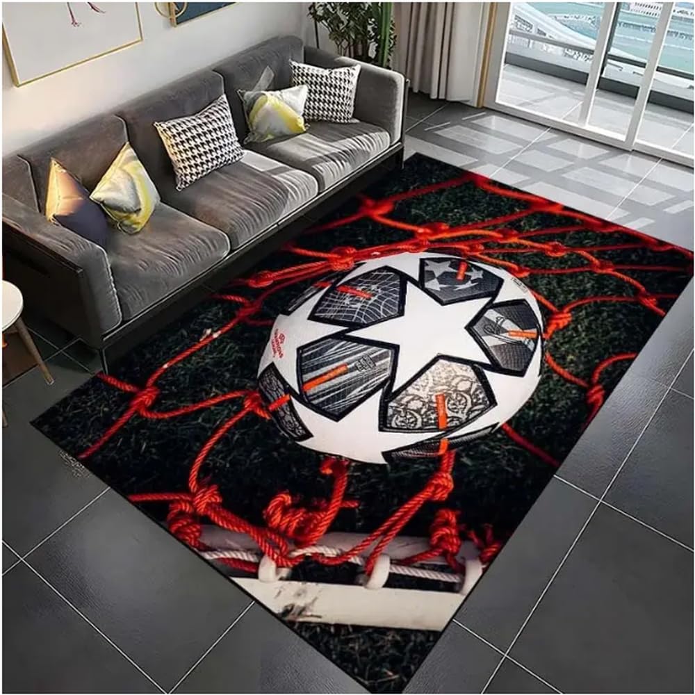 Tapis de football art 100x160cm pour sol de chambre et salon moderne