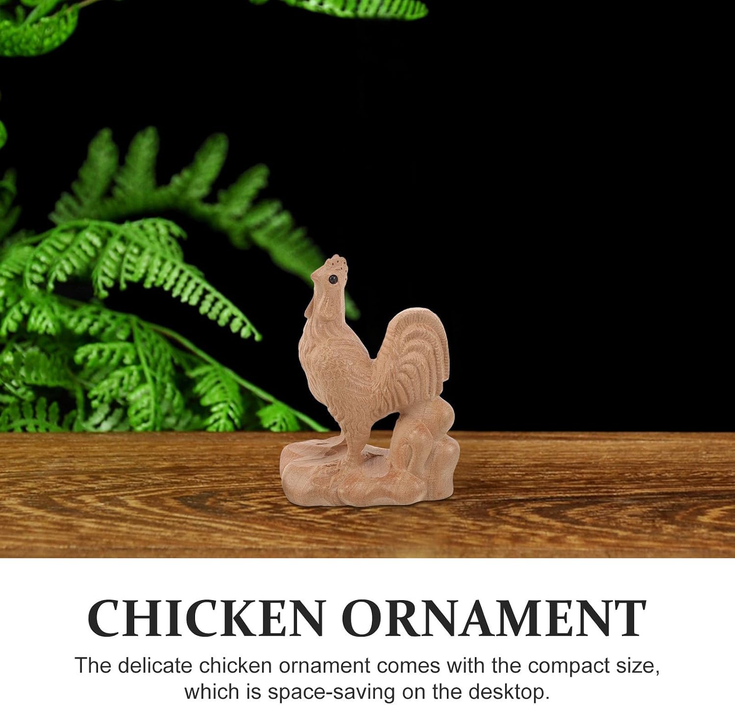 Elegant Wooden Chicken Figurine Brown Collectible Decor for Home image 5