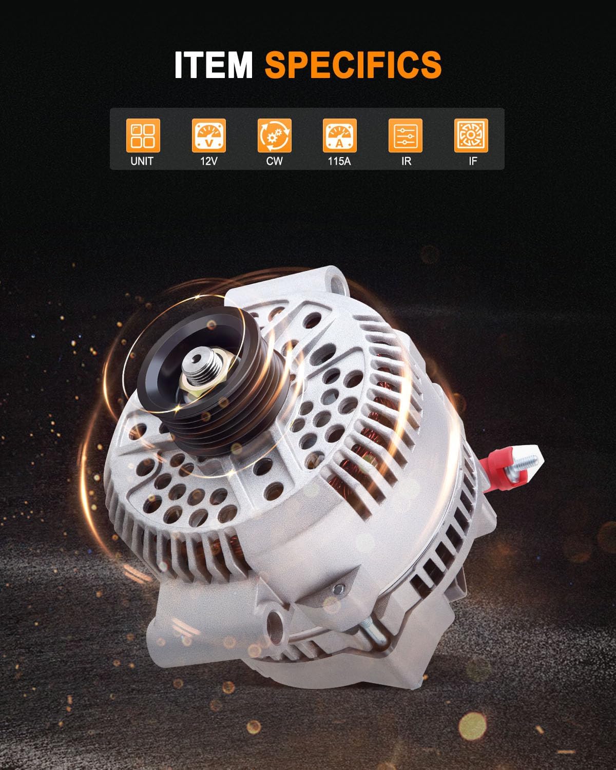 New Alternator Fit for 2004-2008 for Ford Explorer 4.0L 2004-2009 for Ford Ranger 4.0L, Replace OE 8519