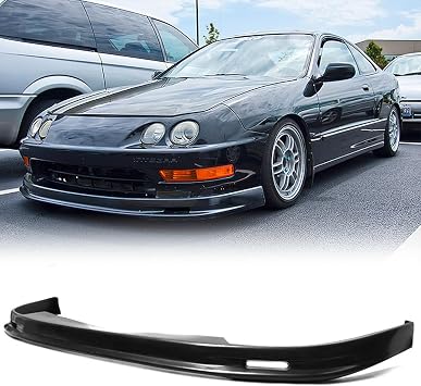Front Bumper Lip Chin Spoiler, Compatible with 1998-2001 Acura Integra, MU Style Flexible PolyurethanePU Front Lower Splitter Protector, Unpainted Black, 1 PC