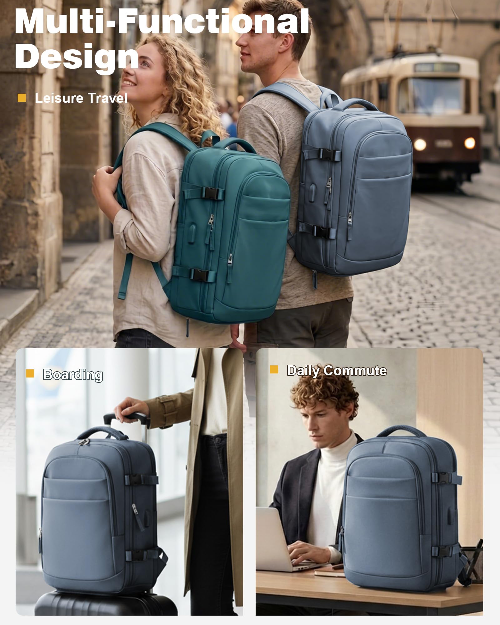 Zaino Ryanair 40x30x20 Sottovuoto Con Pompa 40x20x25 Zaino da Viaggio Aereo Bagaglio a Mano Con Porta Scarpe Wizzair Zaini Donna Uomo (Blu)