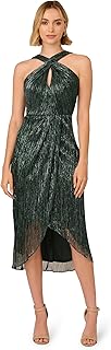 Women's Halter Crinkle Metallic Dress - Buy now