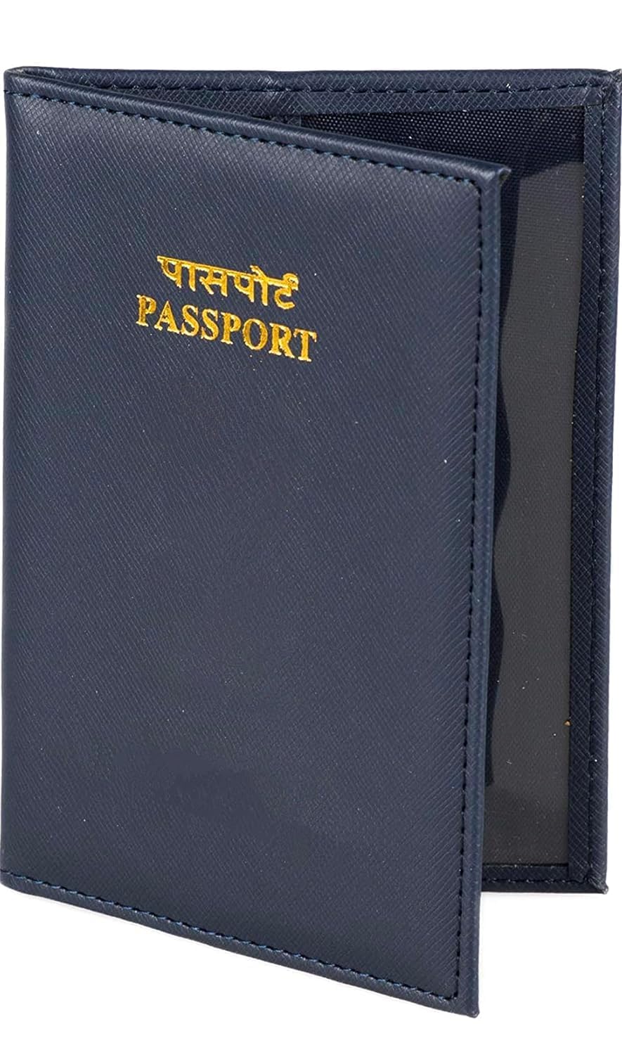 favhome Polyester Indian Size Passport Cover Pouch For Men And Women For Travel With Boarding Pass Holder. (1),Blue-picture-0