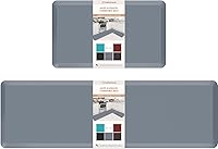 Vista 38 de HappyTrends 2 tapetes de cocina acolchados antifatiga, resistentes y ergonómicos de espuma de pie, impermeables, antideslizantes, para el hogar