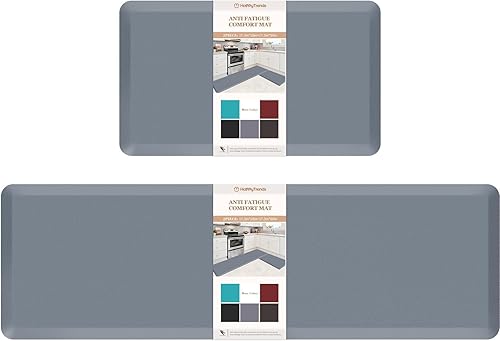 Miniatura 168 de HappyTrends Tapete de cocina [2 piezas] acolchado, cómodo, antifatiga, impermeable, antideslizante, tapete de espuma ergonómica gruesa y perfecta