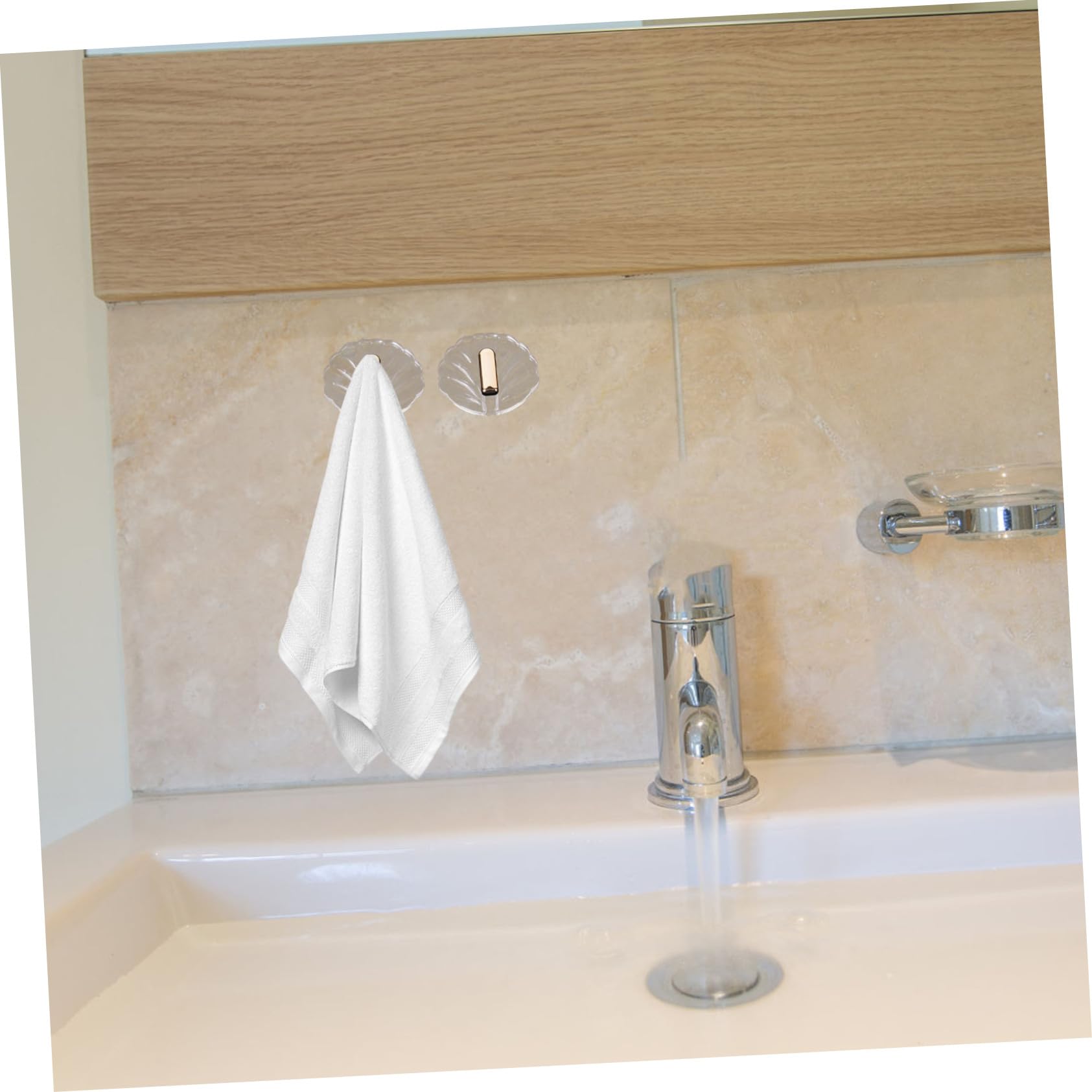 POPETPOP 30pezzi Ganci Adesivi Multifunzionali Trasparenti Da Resistente Per Appendere Asciugamani e Accessori Bagno Cucina e Camera Da Letto