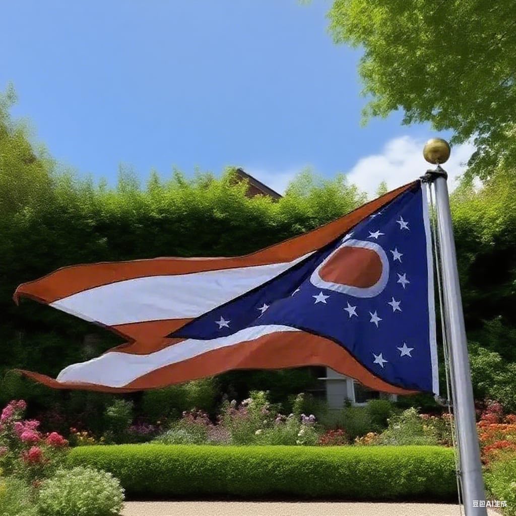 Ohio State Flag 3x5 Ft, Deluxe Embroidered Heavy Duty Polyester Durable OH Outside Flag, Indoor/Outdoor with Sewn Stripes and Brass Grommets - Image 8