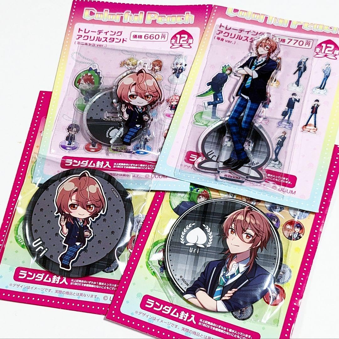 カラフルピーチ　ファミマ缶バッジ　うり からぴち ໒꒱ ファミマ コラボ 缶バッジ うり ミニキャラ