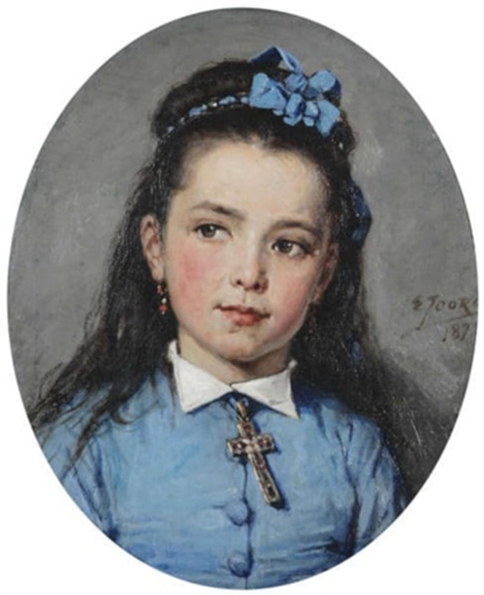 POSTERIIk Famous Modern Artwork Art Mural Portrait D'une Fille by Eugène Joors Oil Paintings Pictures for Home Decor 60x90cm