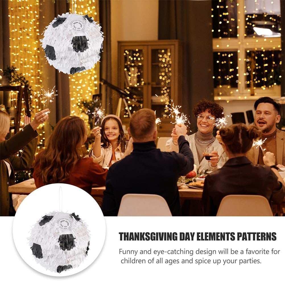 2pcs Soccer Ball Pinata with Stick, Football Birthday Party Supplies, Sports Birthday Decorations for Party Fun