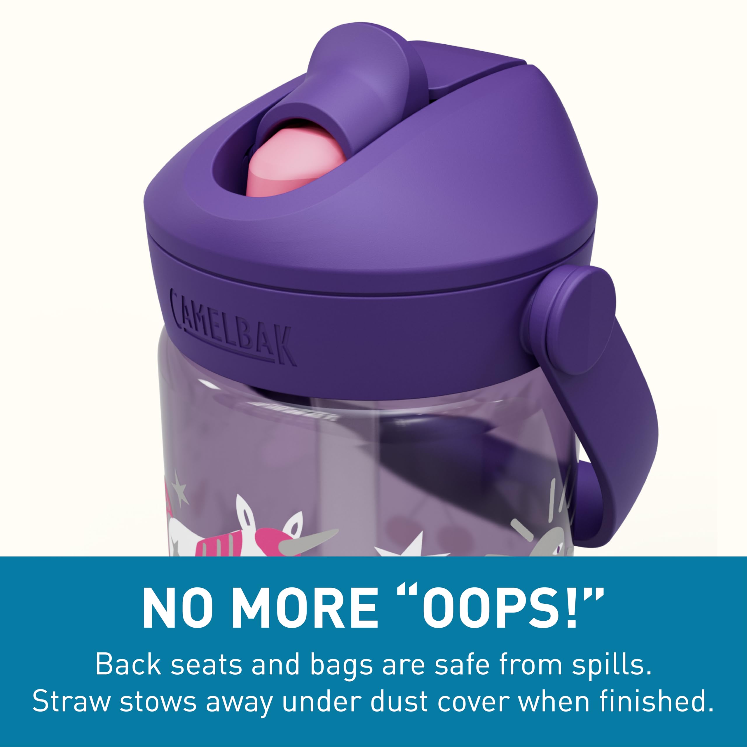 CAMELBAK THRIVE FLIP STRAW KIDS 14OZ – bouteille de sport – étanche – taille adaptée aux enfants – fermeture facile à boire – Unicorn Party, taille: OS