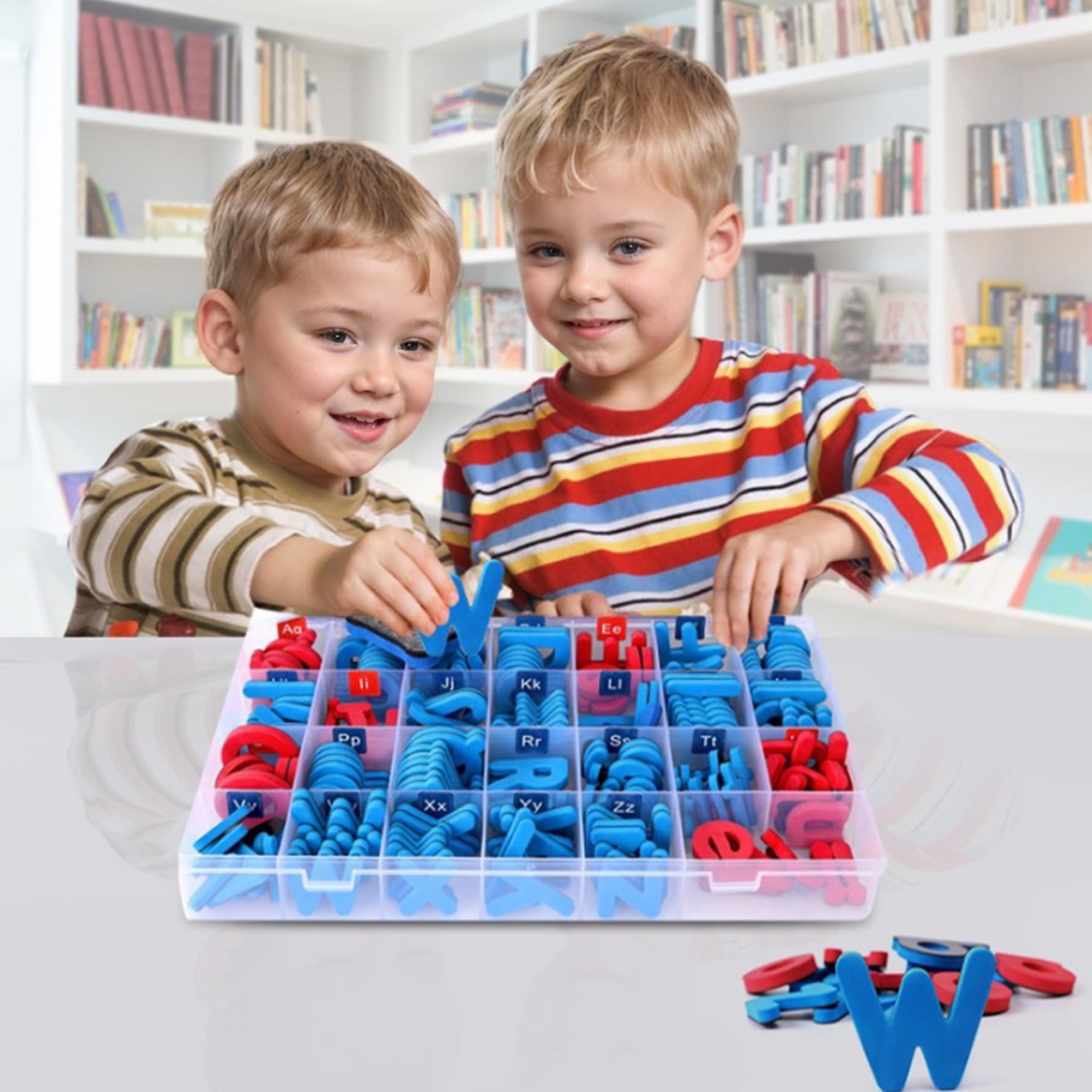 Lettere alfabetiche magnetiche da 208 pc impostano lettere magnetiche a touch soft con vocali rosse e consonanti blu magneti alfabeti educativi impostati per l'ortografia e l'apprendimento del vocabo
