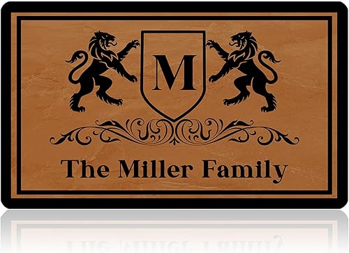 Differ More Tapetes de bienvenida personalizados para exteriores para puerta delantera, iniciales de bienvenida personalizadas, para entrada al aire